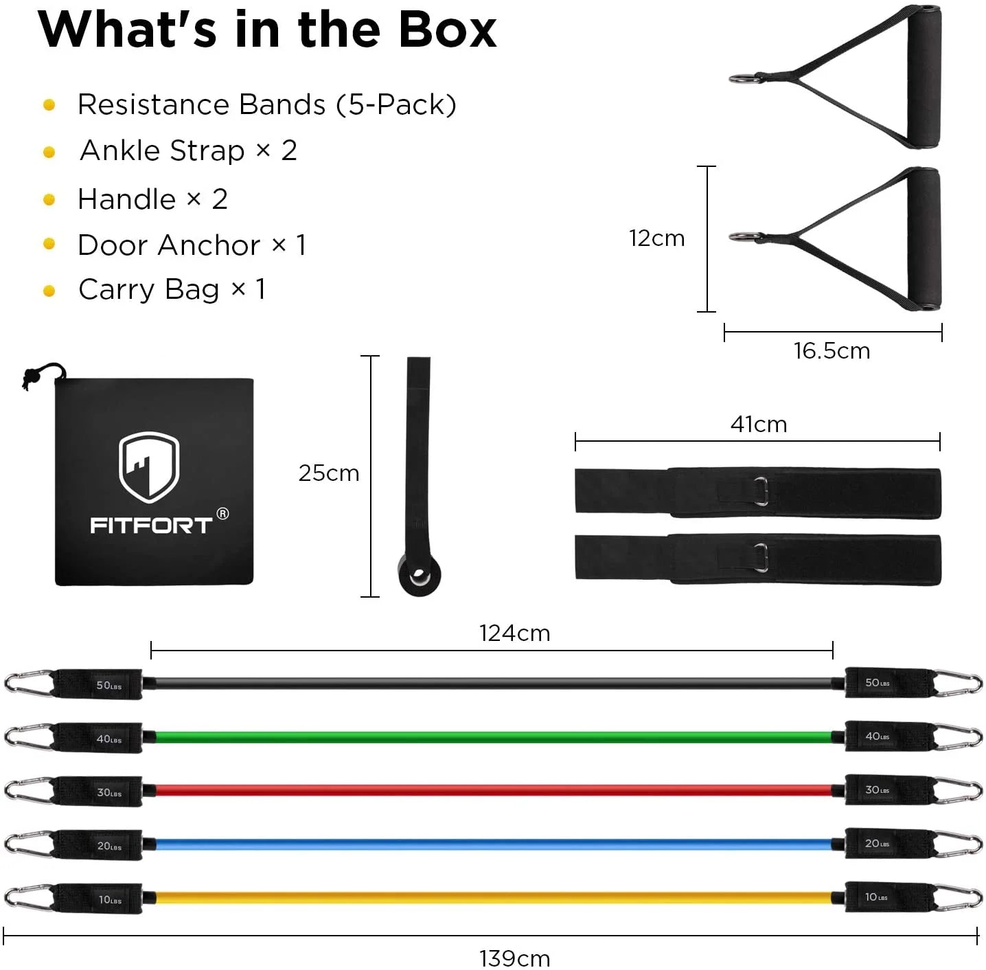 Resistance Bands Exercise Bands Workout Bands - up to 150Lb, Indoor and Outdoor Bands