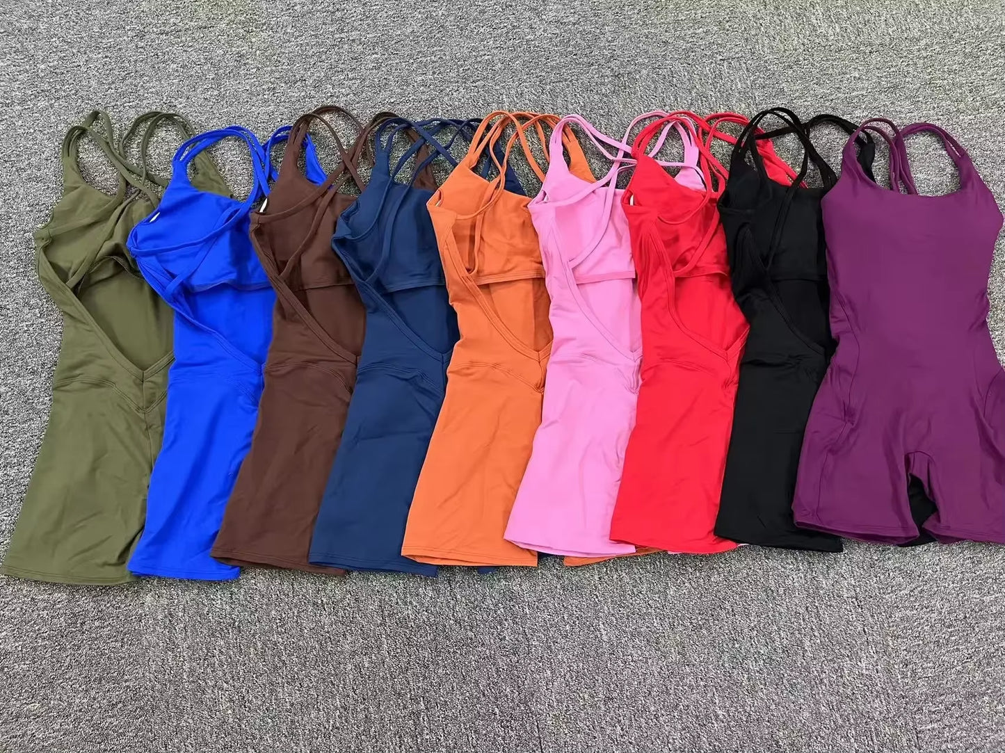 Sleeveless Backless Fitness Overalls