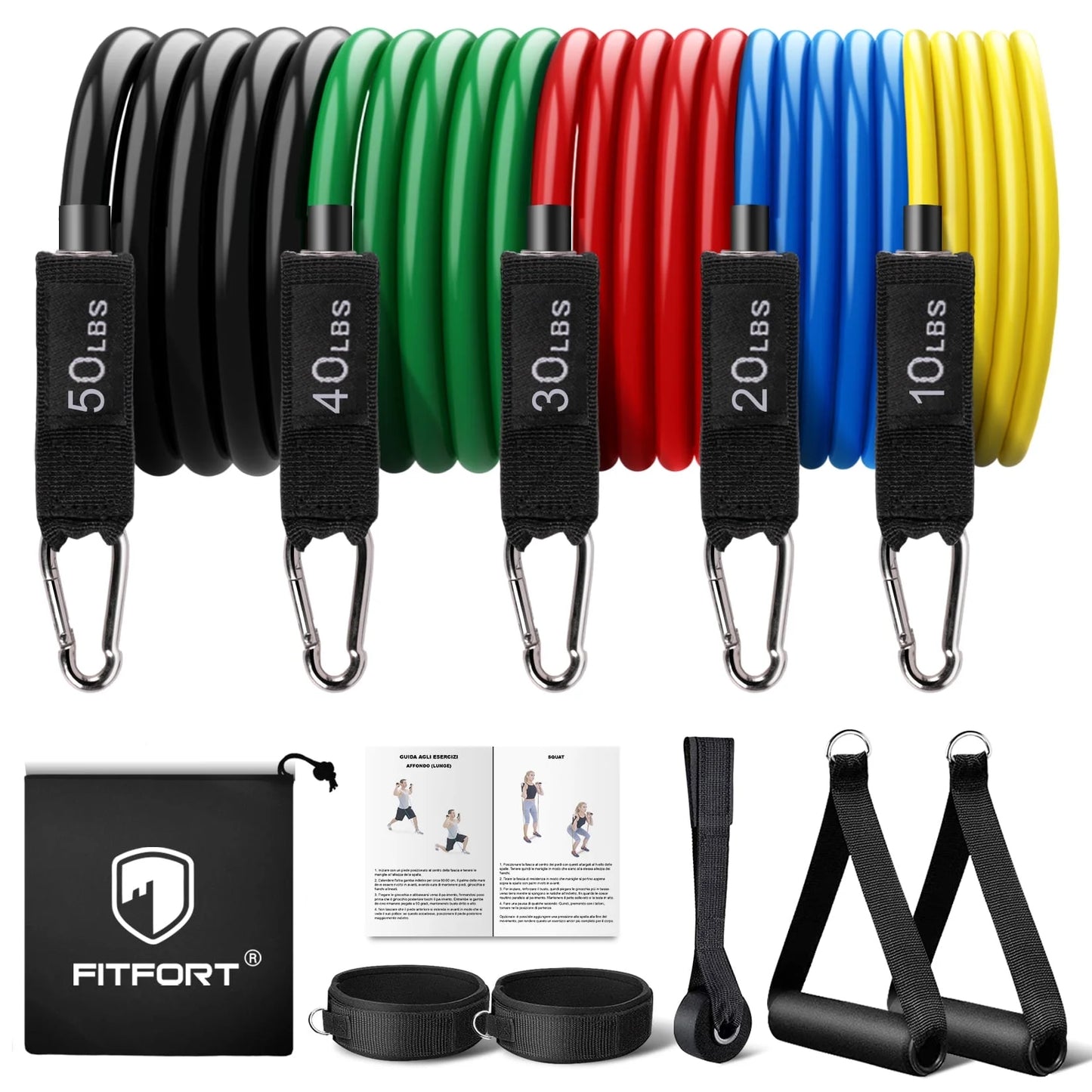 Resistance Bands Exercise Bands Workout Bands - up to 150Lb, Indoor and Outdoor Bands