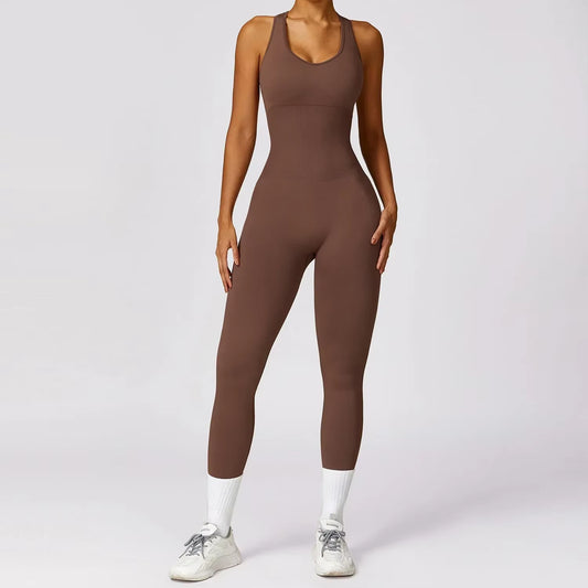  Women Sportswear Sexy  Backless Push up Fitness Overalls 