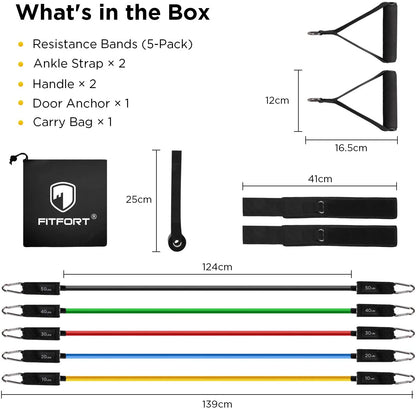 Resistance Bands Exercise Bands Workout Bands - up to 150Lb, Indoor and Outdoor Bands 