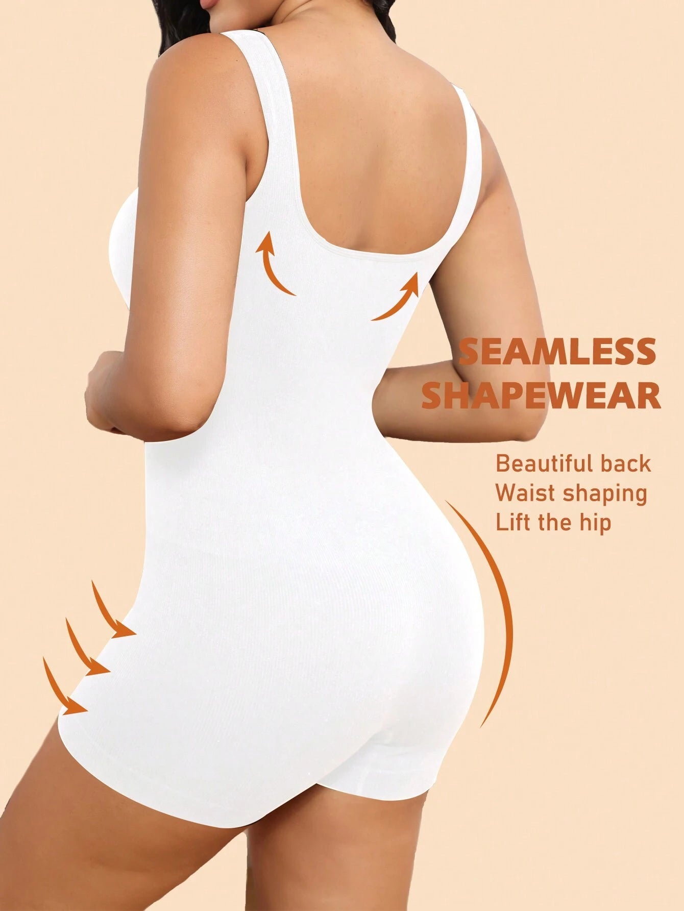 Plus Size Solid Shapewear Casual Comfy Strong Level Medium Stretch Unitard Romper