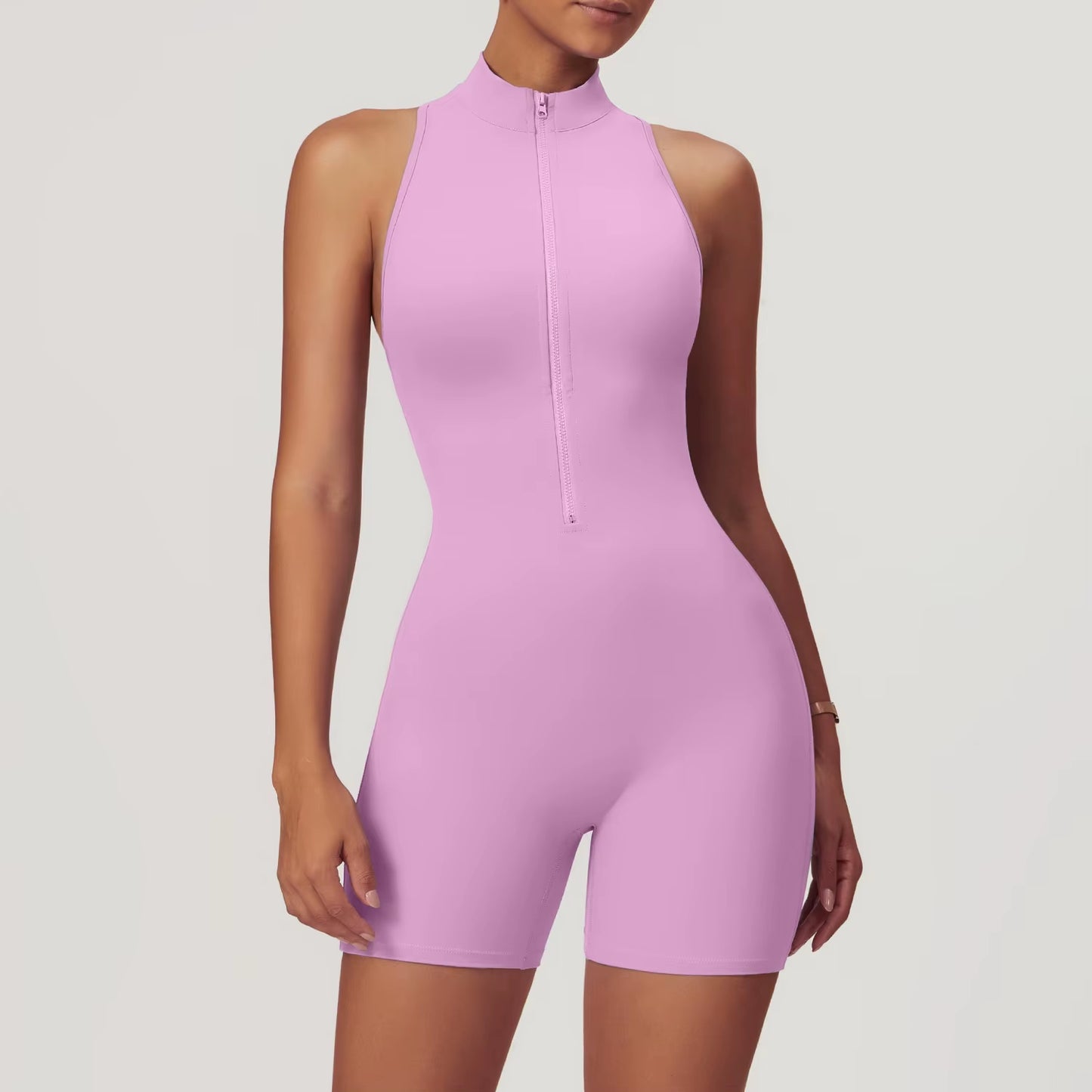 Sexy Hollow Backless Scrunch Butt Sport Jumpsuit Short Woman One Piece 