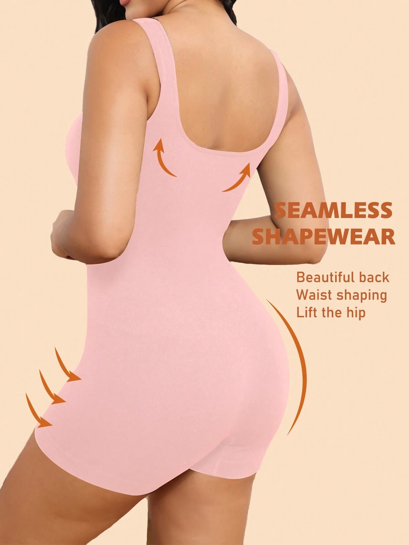 Plus Size Solid Shapewear Casual Comfy Strong Level Medium Stretch Unitard Romper
