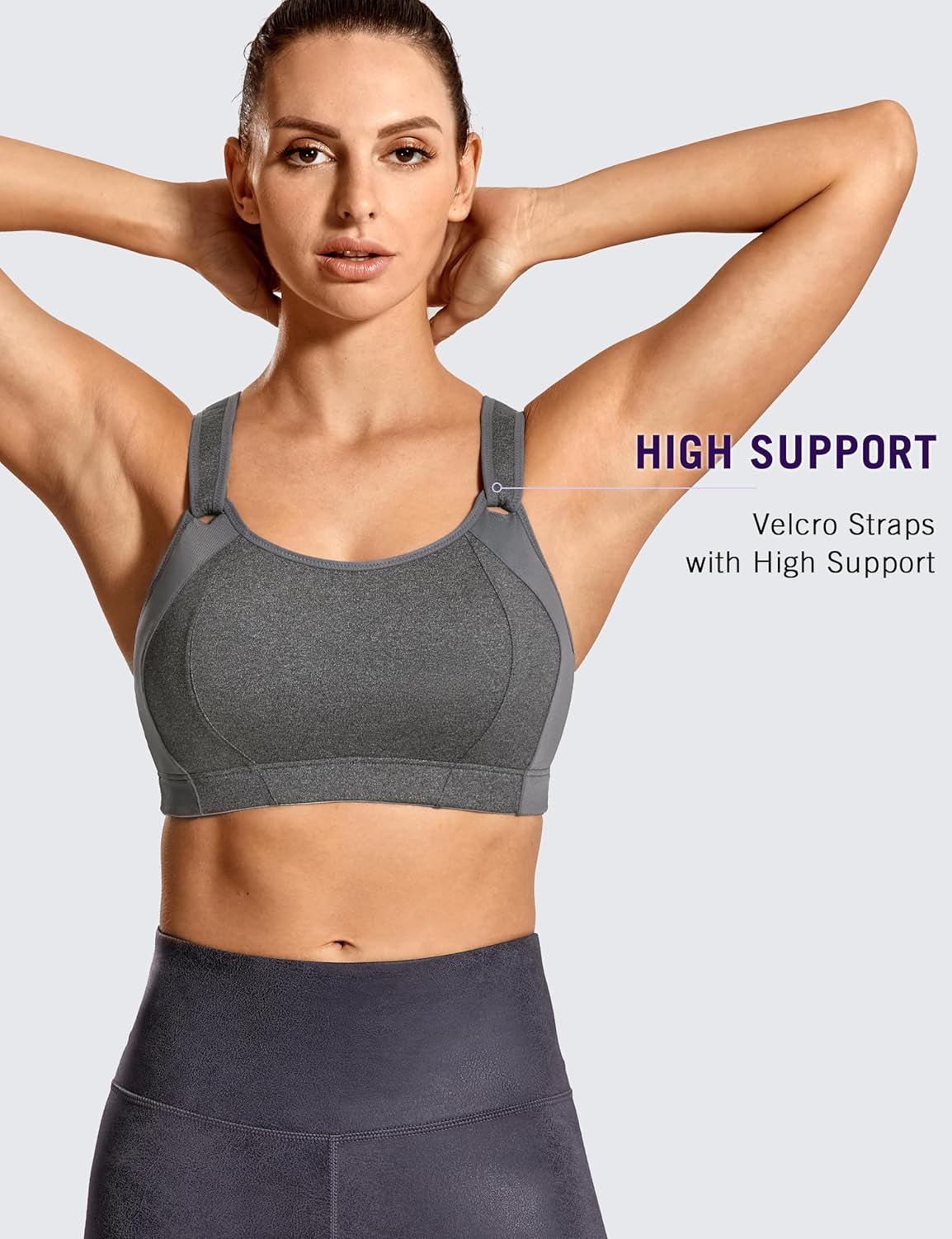 Women'S Sports Bra Front Adjustable High Impact Support Padded Wireless Racerback plus Size Running Bra