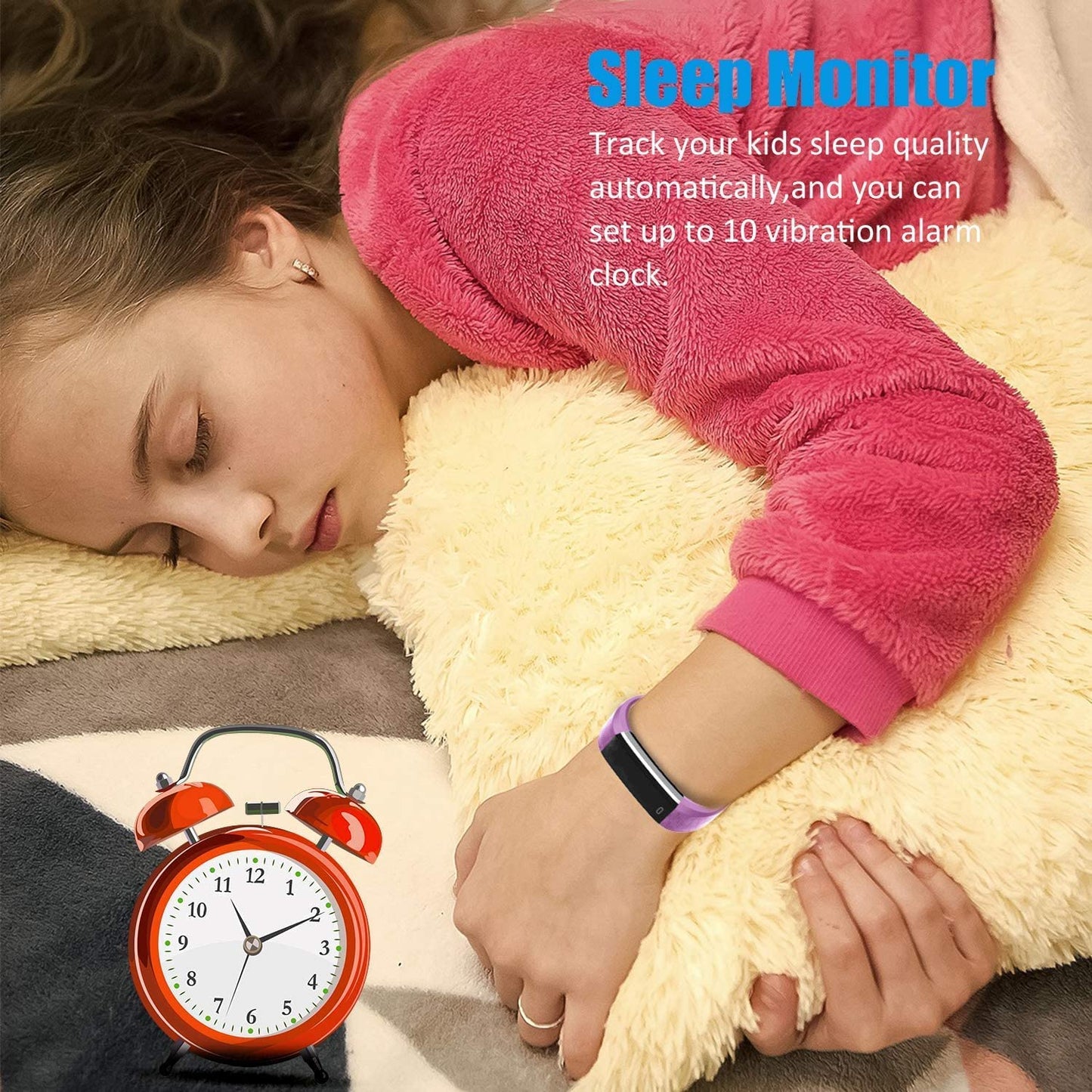 Slim fitness watch for women, also suitable for boys, and teenagers, waterproof activity tracker with pedometer