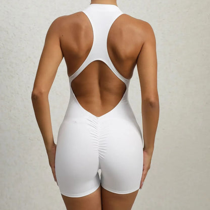 Sexy Hollow Backless Scrunch Butt Sport Yoga Romper