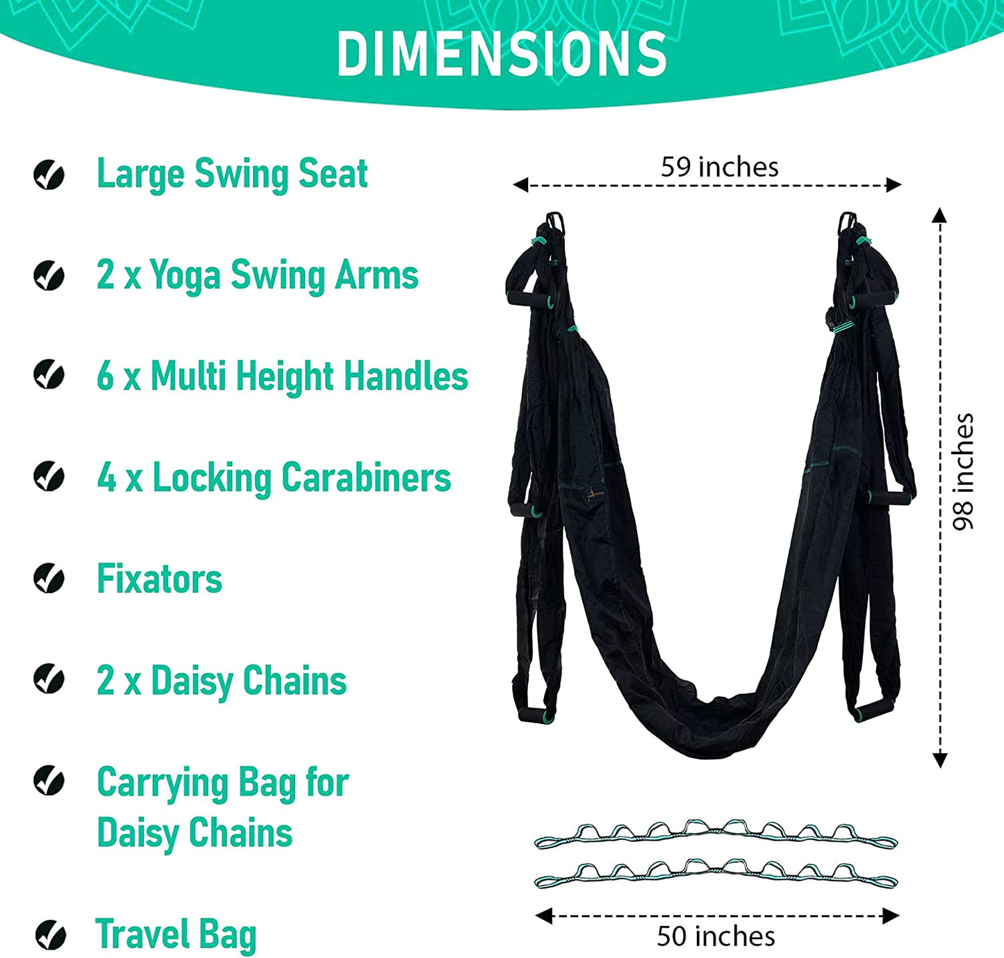 Premium Aerial Hammock anti Gravity Yoga Swing Kit