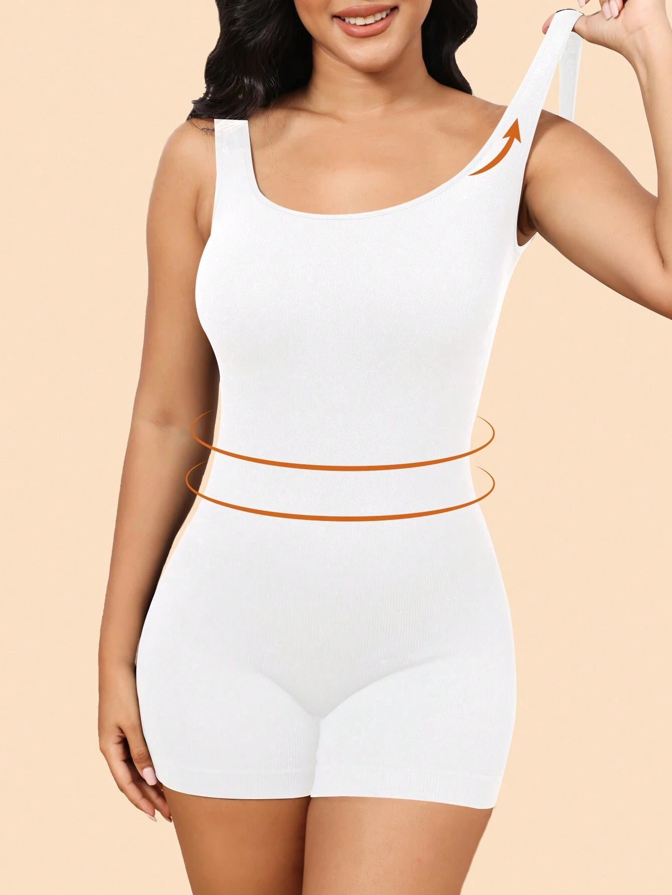Plus Size Solid Shapewear Casual Comfy Strong Level Medium Stretch Unitard Romper