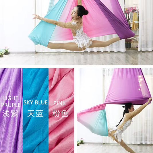 Aerial Yoga Hammock Set Include Carabiners Chain for Inversion Exercises