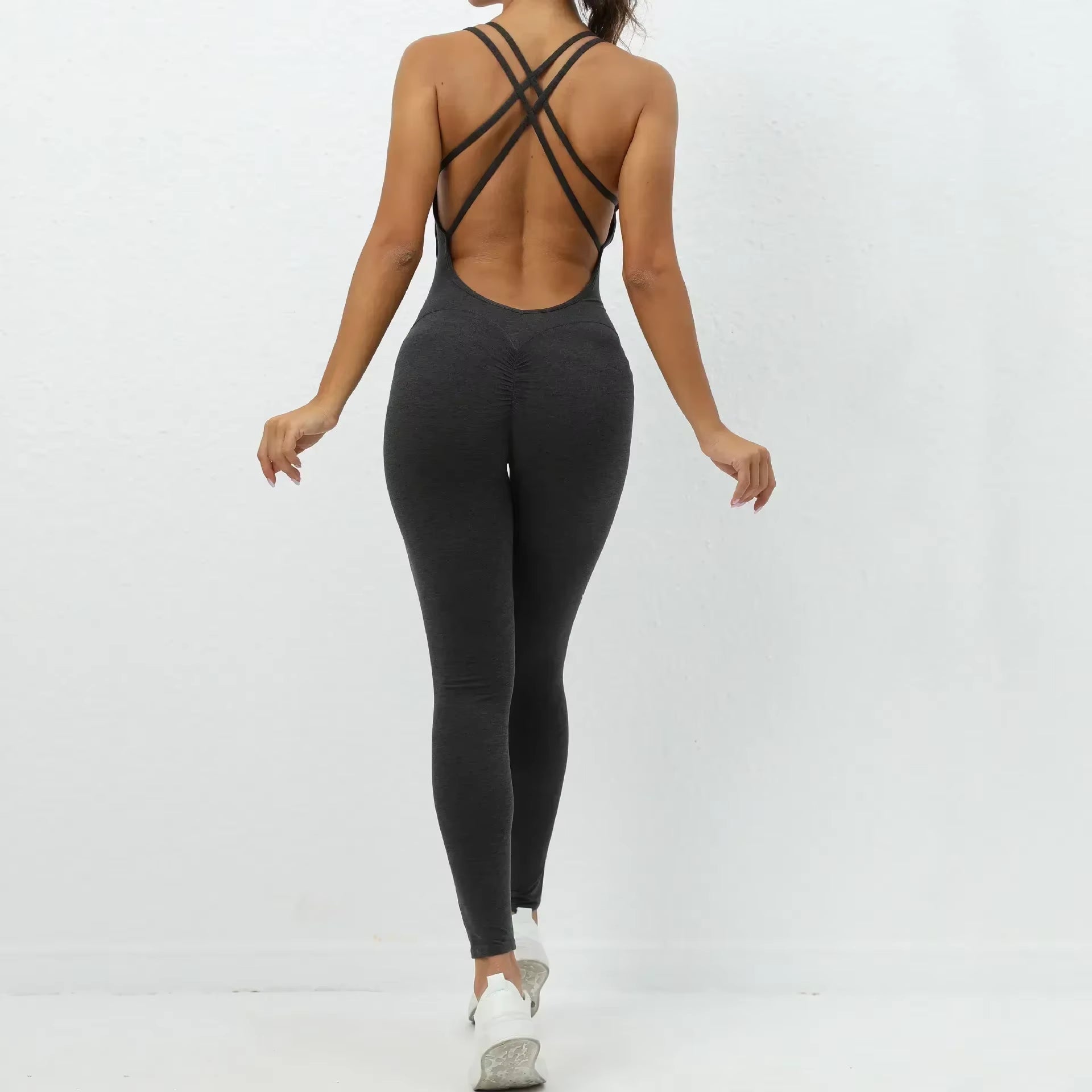 Sexy Backless Bodycon Yoga Sport Suit 