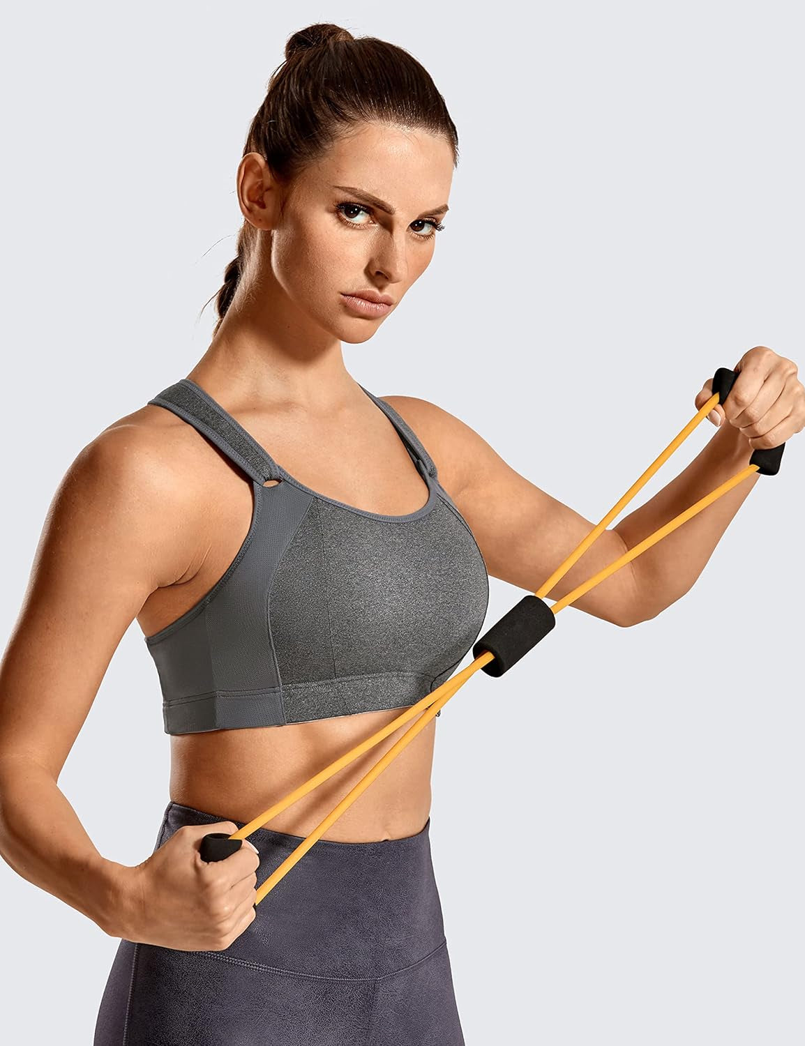 Women'S Sports Bra Front Adjustable High Impact Support Padded Wireless Racerback plus Size Running Bra