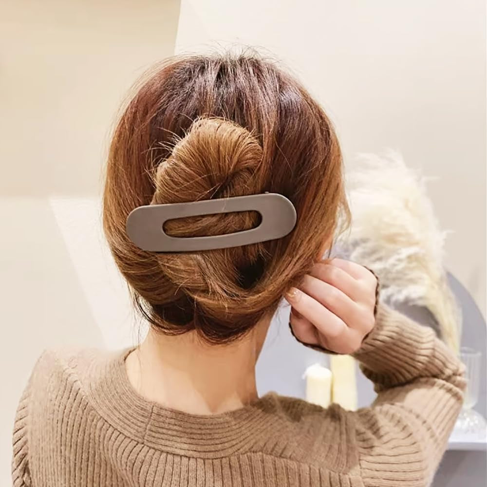 Hair Clips 6pcs 3 Sizes Matte Alligator Clips (Coffee Mixed)