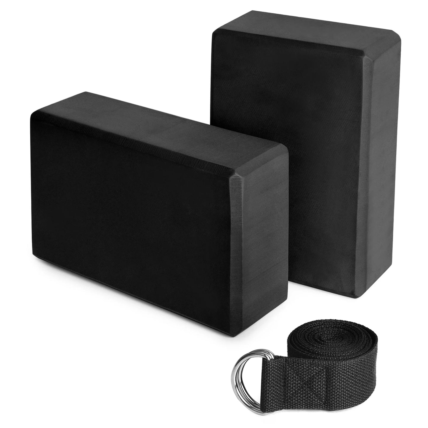 Yoga Block 2 Pack Yoga Blocks with Yoga Strap EVA Foam Fitness Exercise Yoga Blocks Bricks Set for Home Gym Fitness