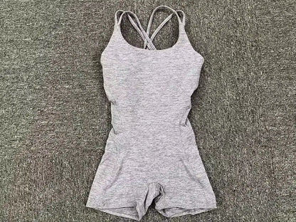 Backless Scrunch Raises Butt Fitness Short Overalls 