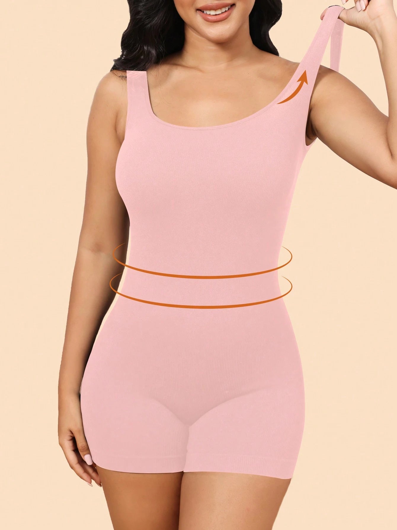 Plus Size Solid Shapewear Casual Comfy Strong Level Medium Stretch Unitard Romper