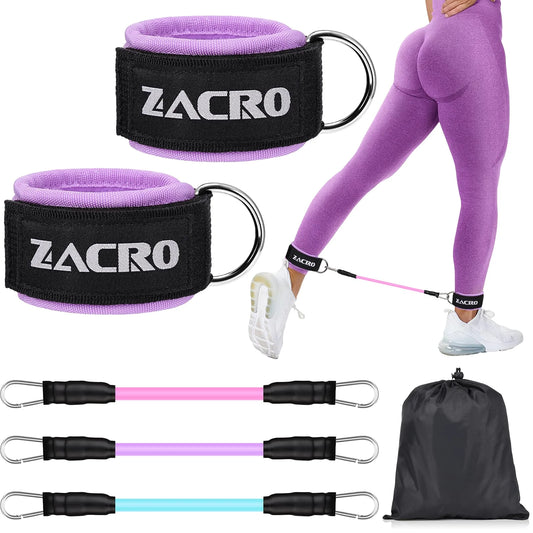 Ankle Resistance Bands Set, 3 Levels Ankle Tube Band with Cuffs