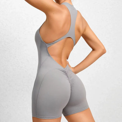 Sexy Hollow Backless Scrunch Butt Sport Yoga Romper