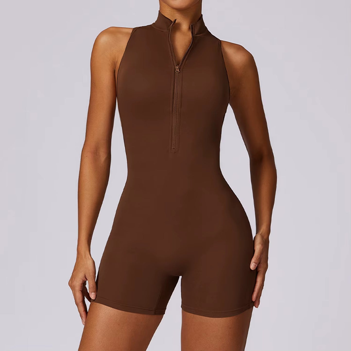 Sexy Hollow Backless Scrunch Butt Sport Jumpsuit Short Woman One Piece 