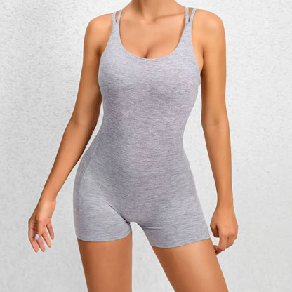 Backless Scrunch Raises Butt Fitness Short Overalls 