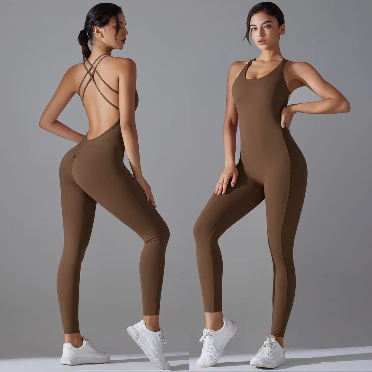 Sexy Backless Bodycon Scrunch Yoga Suit