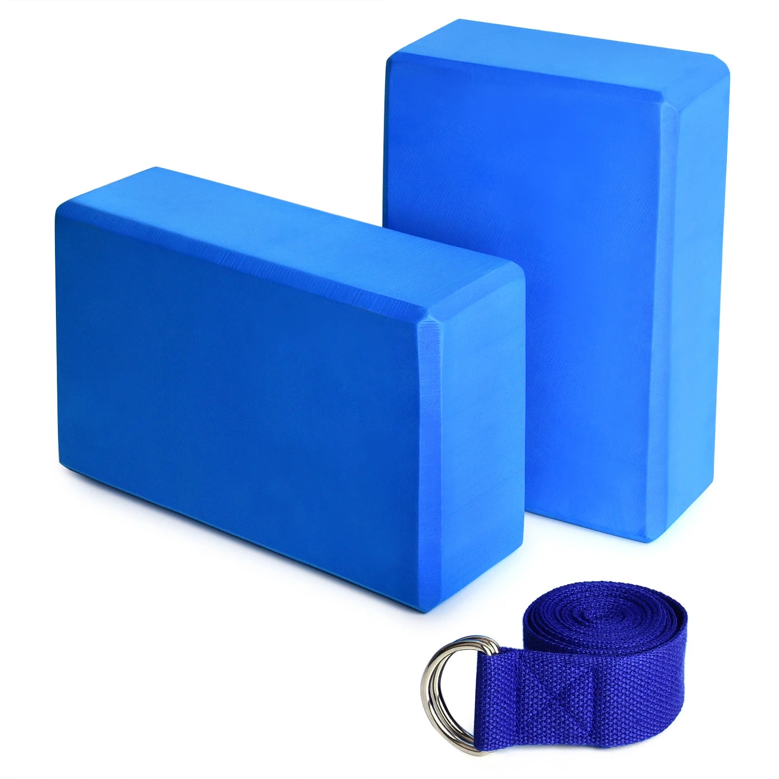 Yoga Block 2 Pack Yoga Blocks with Yoga Strap EVA Foam Fitness Exercise Yoga Blocks Bricks Set for Home Gym Fitness