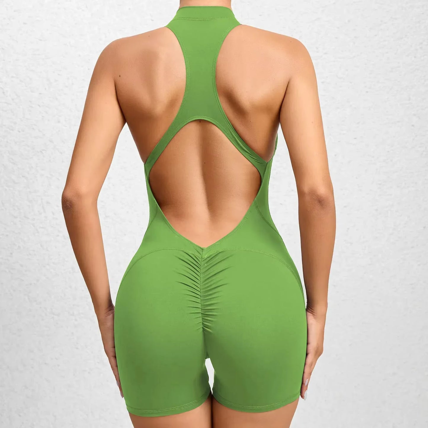 Sexy Hollow Backless Scrunch Butt Sport Yoga Romper