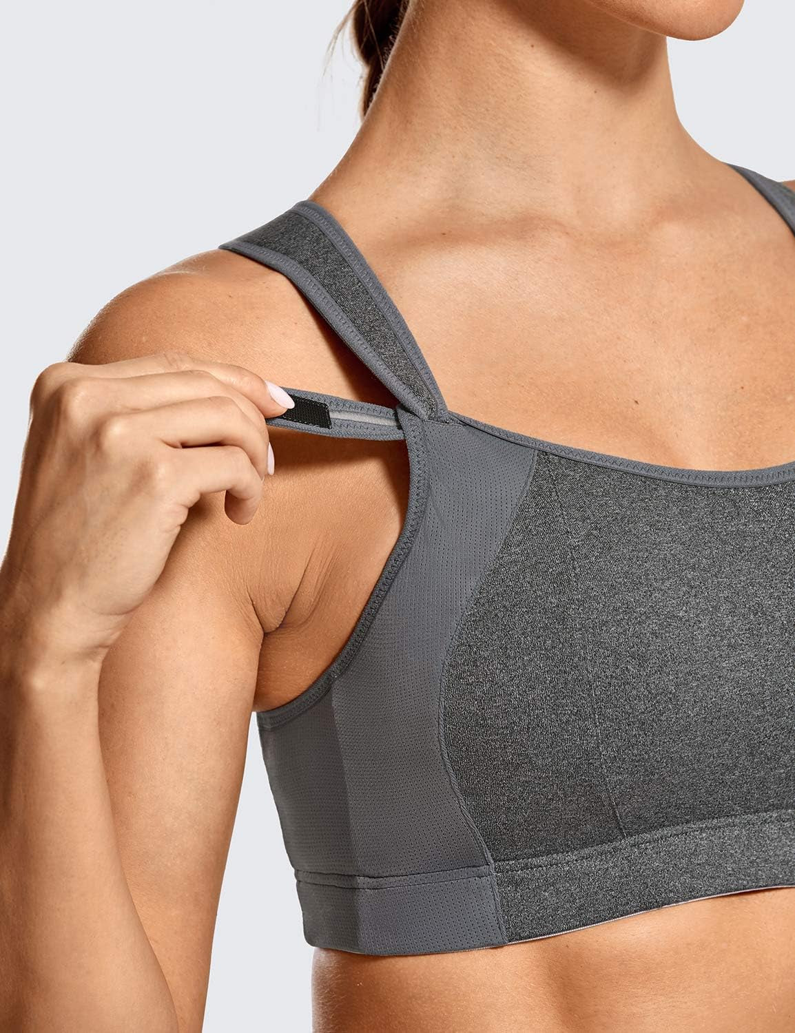 Women'S Sports Bra Front Adjustable High Impact Support Padded Wireless Racerback plus Size Running Bra