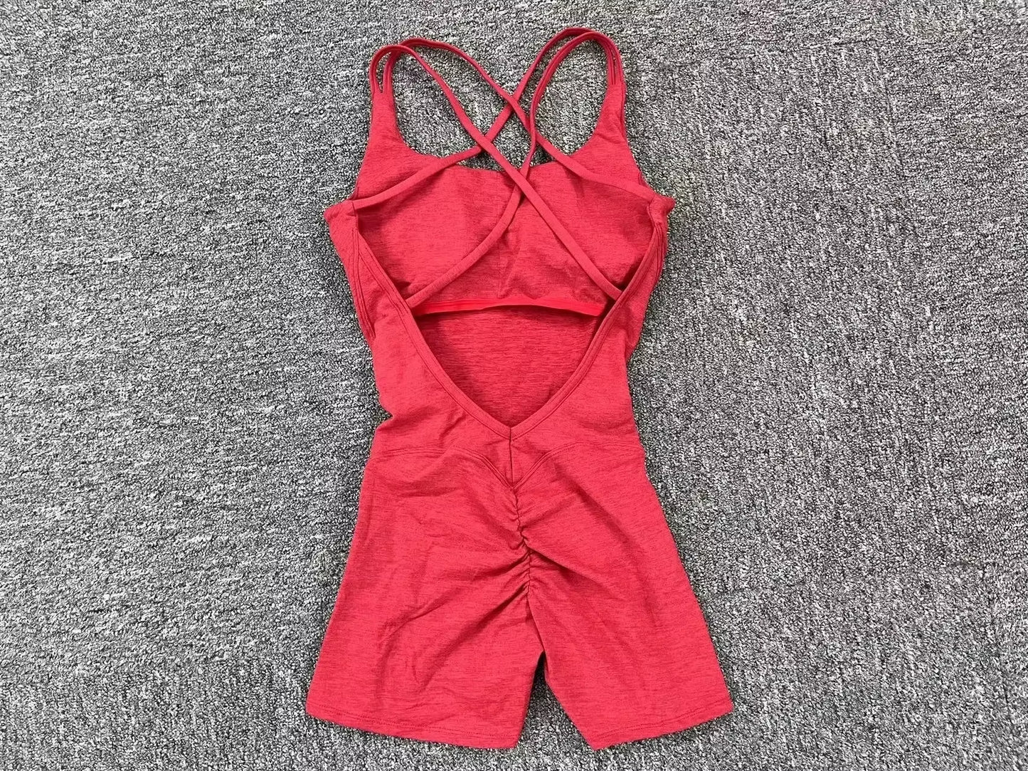 Backless Scrunch Raises Butt Fitness Short Overalls 