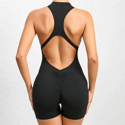 Sexy Hollow Backless Scrunch Butt Sport Yoga Romper