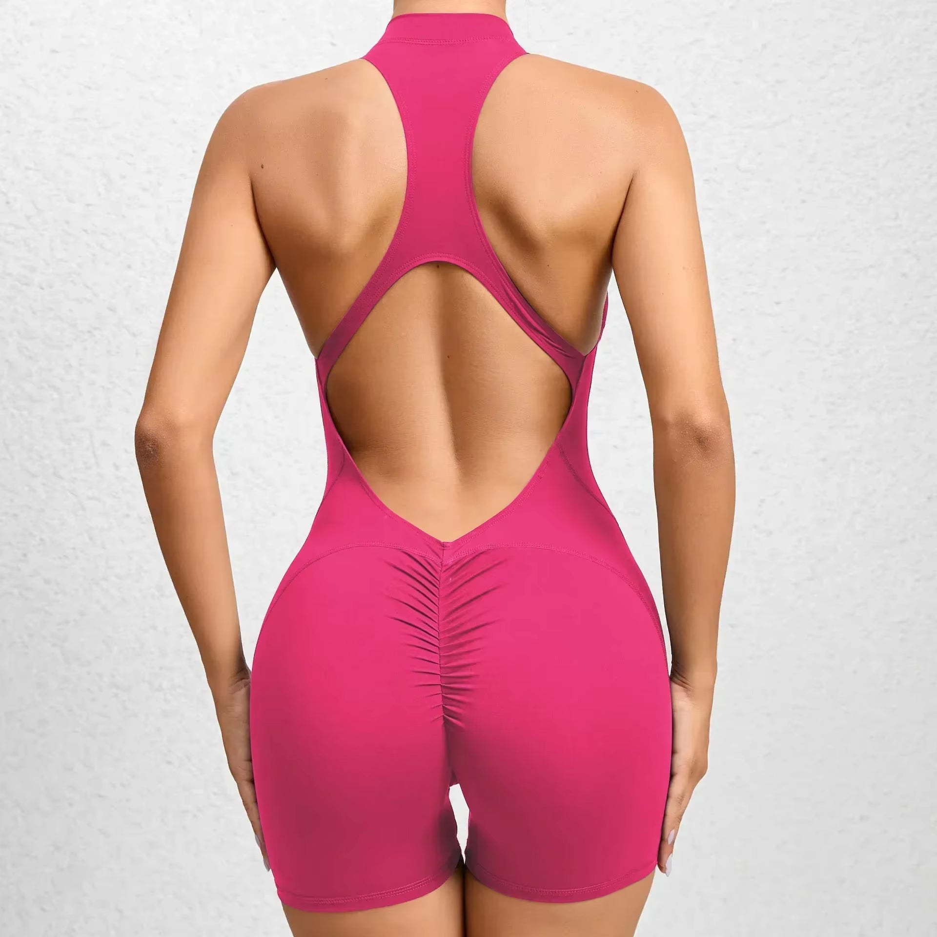 Sexy Hollow Backless Scrunch Butt Sport Yoga Romper