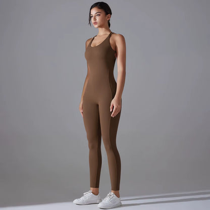 Sexy Backless Bodycon Scrunch Yoga Suit