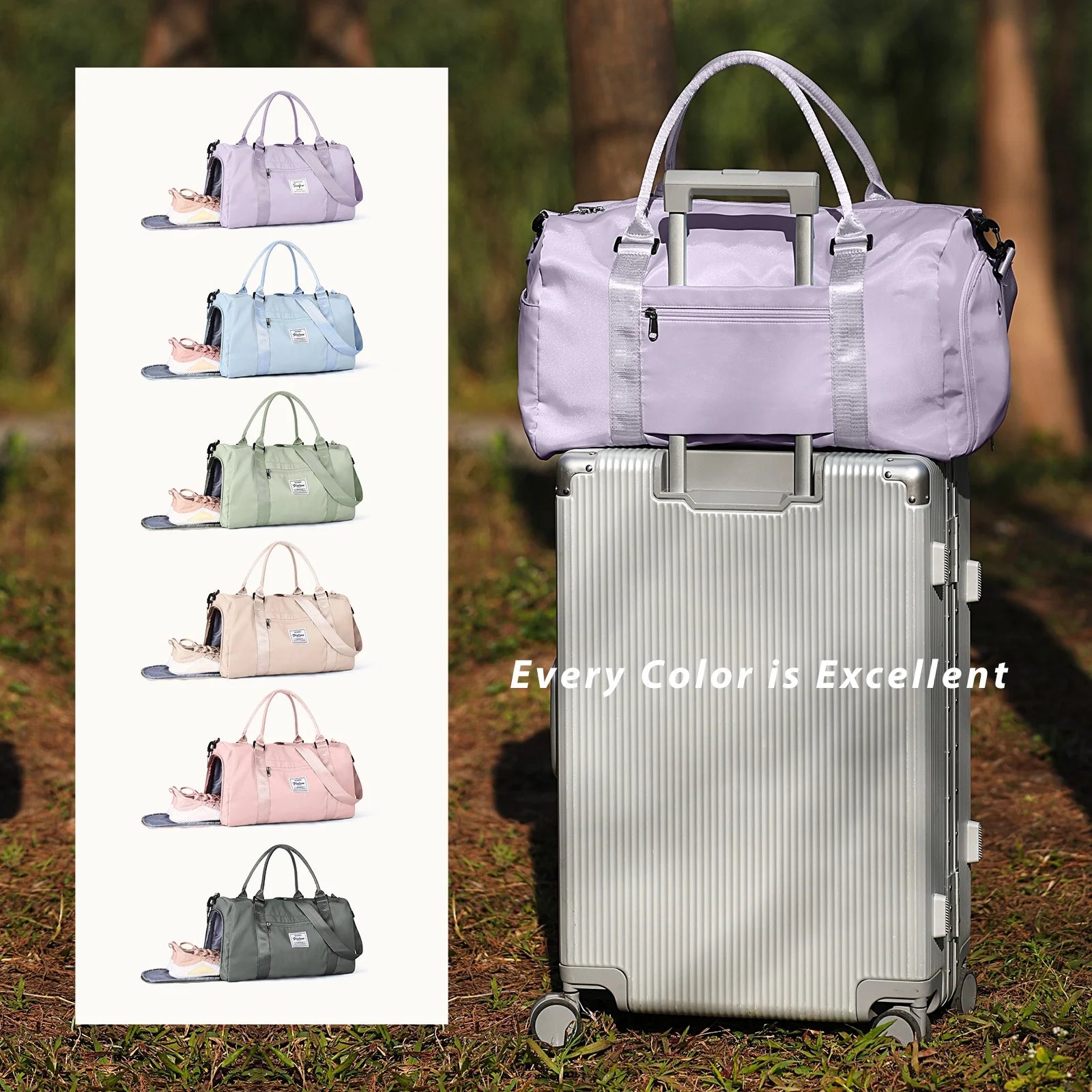 Gym Bag Womens Mens with Shoes Compartment and Wet Pocket