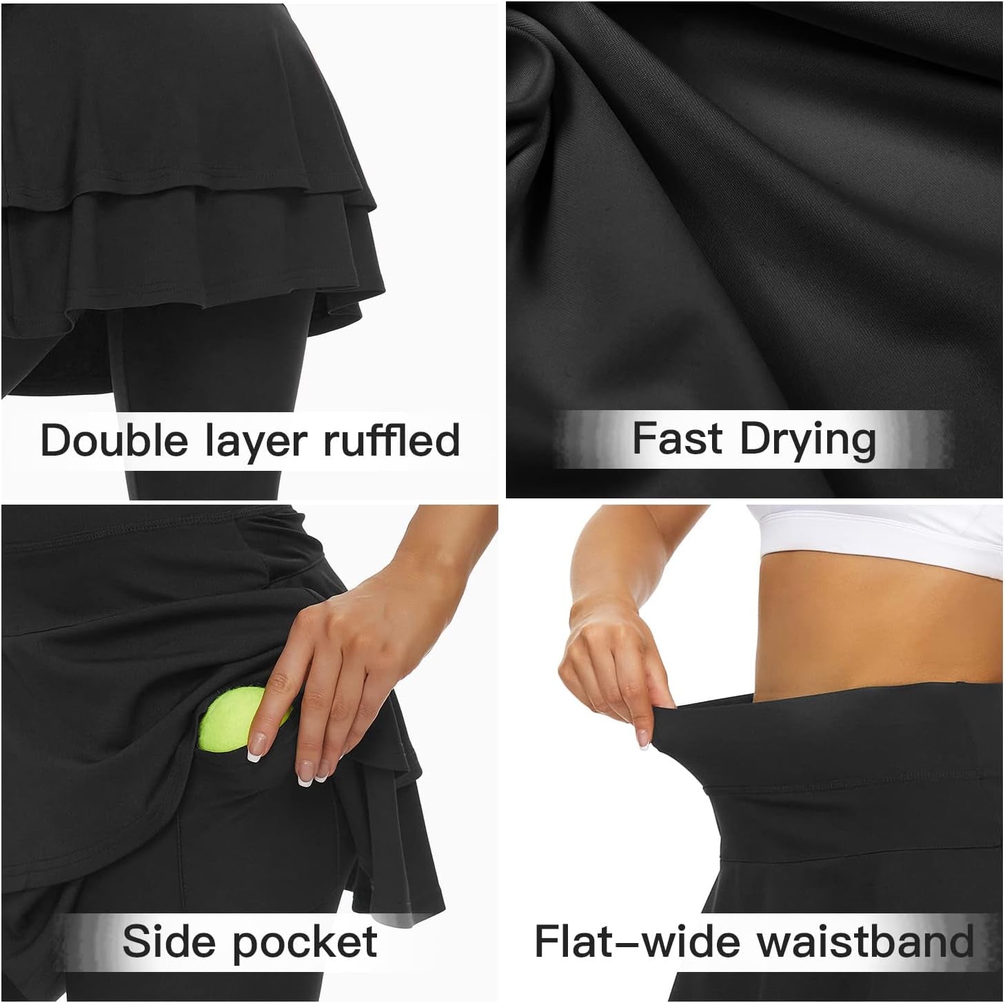 Skirt with tights with pockets for women