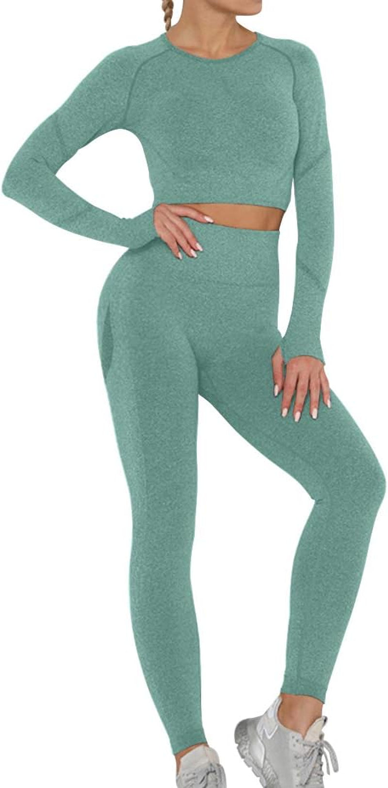 Women Butt Lifting 2 Piece Workout Outfits