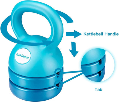 Kettlebell, Adjustable Kettlebell Weights 5Lbs, 8Lbs, 9Lbs, 12Lbs, Great for Home